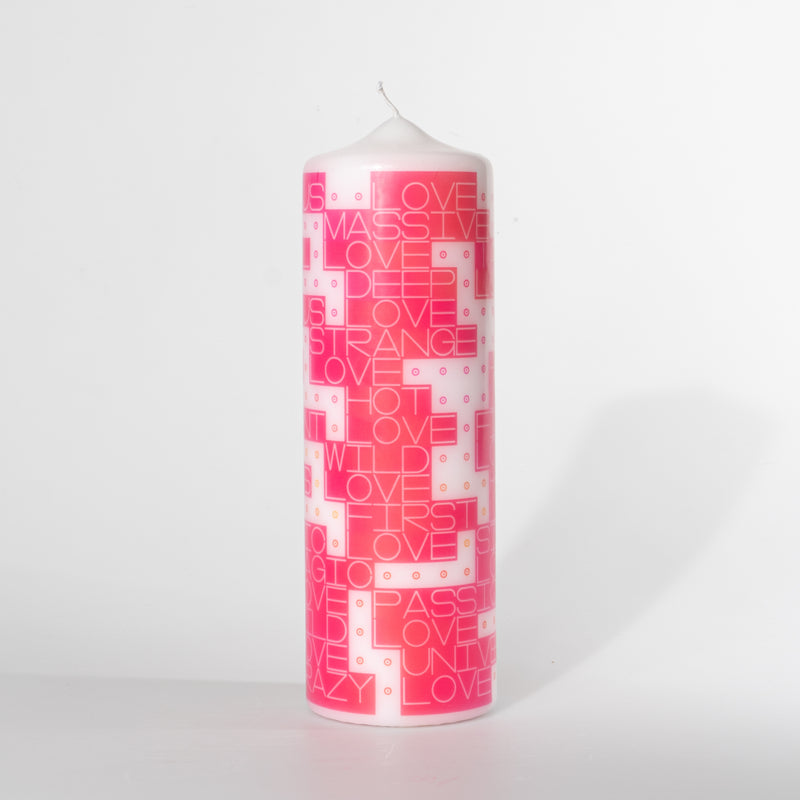 Design Kerze "Let's Talk About Love", Pink, Edition Liebe