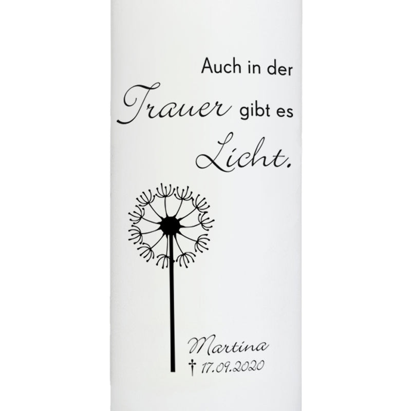 Trauerkerze mit Spruch "Licht in der Trauer"